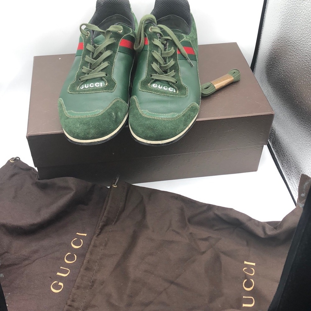 Gucci Verde Softy Tec Cirano Sneakers Men’s Gucci 7.5 US 8 Shoes - Picture 2 of 16